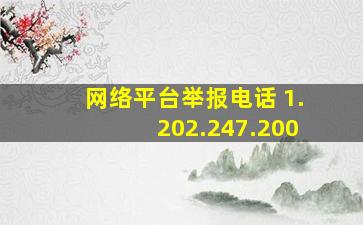 网络平台举报电话 1.202.247.200